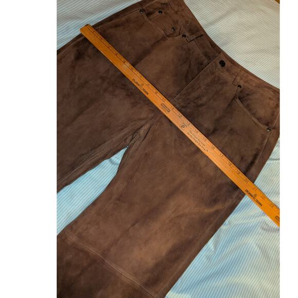 Vintage Talbots Leather Suede pants Women's Size 12 Large Wide Leg - Picture 5 of 8